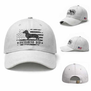 Dachshund Dog Dad Baseball Cap Fathers Day Gift for Dog Lovers American Flag TS10 Baseball Cap Universal Fit White Print Your Wear