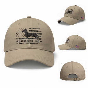 Dachshund Dog Dad Baseball Cap Fathers Day Gift for Dog Lovers American Flag TS10 Baseball Cap Universal Fit Khaki Print Your Wear
