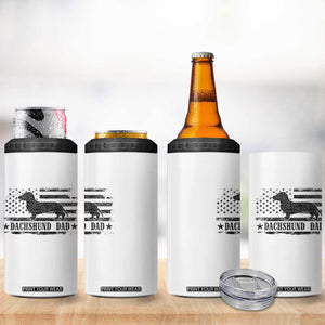 Dachshund Dog Dad 4 in 1 Can Cooler Tumbler Fathers Day Gift for Dog Lovers American Flag TS10 Print Your Wear