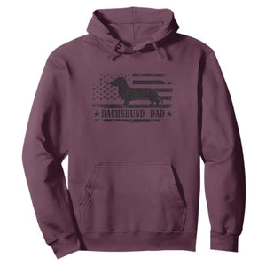Dachshund Dog Dad Hoodie Fathers Day Gift for Dog Lovers American Flag TS10 Maroon Print Your Wear