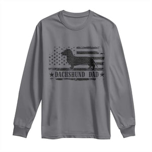 Dachshund Dog Dad Long Sleeve Shirt Fathers Day Gift for Dog Lovers American Flag TS10 Charcoal Print Your Wear