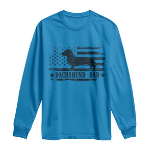 Dachshund Dog Dad Long Sleeve Shirt Fathers Day Gift for Dog Lovers American Flag TS10 Sapphire Print Your Wear
