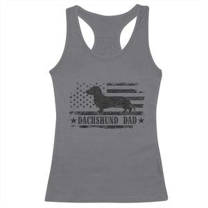 Dachshund Dog Dad Racerback Tank Top Fathers Day Gift for Dog Lovers American Flag TS10 Charcoal Print Your Wear