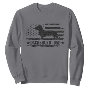Dachshund Dog Dad Sweatshirt Fathers Day Gift for Dog Lovers American Flag TS10 Charcoal Print Your Wear