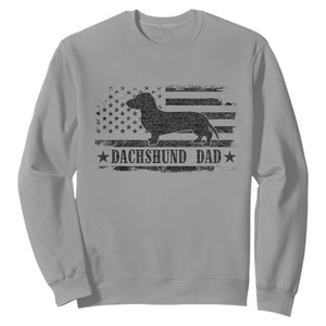 Dachshund Dog Dad Sweatshirt Fathers Day Gift for Dog Lovers American Flag TS10 Sport Gray Print Your Wear