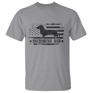 Dachshund Dog Dad T Shirt Fathers Day Gift for Dog Lovers American Flag TS10 Sport Gray Print Your Wear