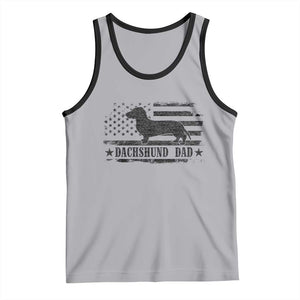 Dachshund Dog Dad Tank Top Fathers Day Gift for Dog Lovers American Flag TS10 Athletic Heather Black Print Your Wear
