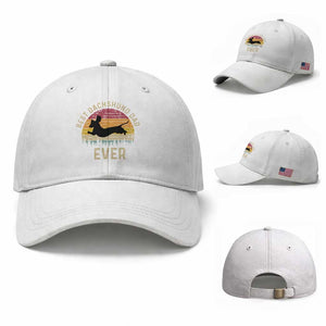 Dachshund Dog Dad Baseball Cap Vintage 60s 70s Retro Fathers Day Gift for Dog Lovers TS10 Baseball Cap Universal Fit White Print Your Wear
