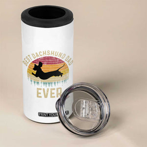 Dachshund Dog Dad 4 in 1 Can Cooler Tumbler Vintage 60s 70s Retro Fathers Day Gift for Dog Lovers TS10 Print Your Wear