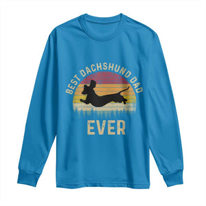 Dachshund Dog Dad Long Sleeve Shirt Vintage 60s 70s Retro Fathers Day Gift for Dog Lovers TS10 Sapphire Print Your Wear