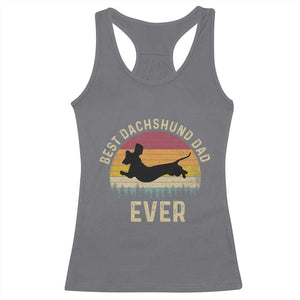 Dachshund Dog Dad Racerback Tank Top Vintage 60s 70s Retro Fathers Day Gift for Dog Lovers TS10 Charcoal Print Your Wear