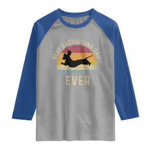 Dachshund Dog Dad Raglan Shirt Vintage 60s 70s Retro Fathers Day Gift for Dog Lovers TS10 Sport Gray Royal Print Your Wear