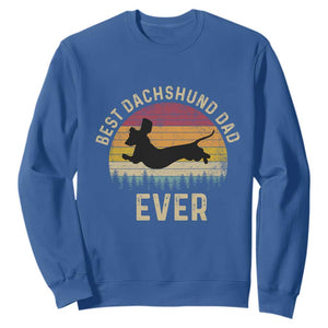 Dachshund Dog Dad Sweatshirt Vintage 60s 70s Retro Fathers Day Gift for Dog Lovers TS10 Royal Blue Print Your Wear
