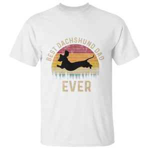 Dachshund Dog Dad T Shirt Vintage 60s 70s Retro Fathers Day Gift for Dog Lovers TS10 White Print Your Wear