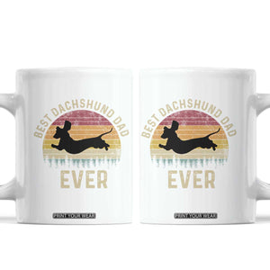 Dachshund Dog Dad Coffee Mug Vintage 60s 70s Retro Fathers Day Gift for Dog Lovers TS10 White Print Your Wear