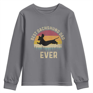 Dachshund Dog Dad Youth Sweatshirt Vintage 60s 70s Retro Fathers Day Gift for Dog Lovers TS10 Charcoal Print Your Wear