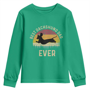 Dachshund Dog Dad Youth Sweatshirt Vintage 60s 70s Retro Fathers Day Gift for Dog Lovers TS10 Irish Green Print Your Wear