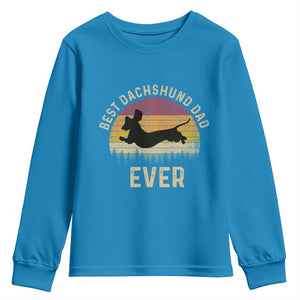 Dachshund Dog Dad Youth Sweatshirt Vintage 60s 70s Retro Fathers Day Gift for Dog Lovers TS10 Sapphire Print Your Wear