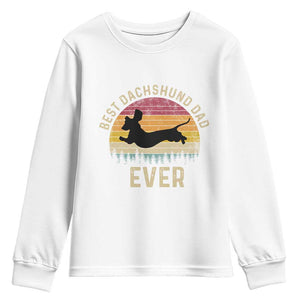 Dachshund Dog Dad Youth Sweatshirt Vintage 60s 70s Retro Fathers Day Gift for Dog Lovers TS10 White Print Your Wear