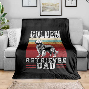 Retro Dog Golden Dad Throw Blanket Fathers Day Gift for Dog Lovers Golden Retriever Dad TS10 Print Your Wear