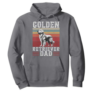 Retro Dog Golden Dad Hoodie Fathers Day Gift for Dog Lovers Golden Retriever Dad TS10 Charcoal Print Your Wear