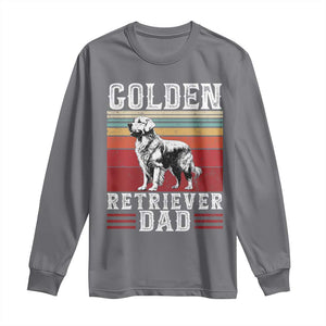 Retro Dog Golden Dad Long Sleeve Shirt Fathers Day Gift for Dog Lovers Golden Retriever Dad TS10 Charcoal Print Your Wear