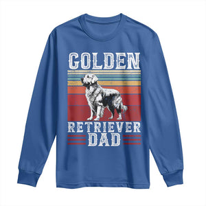 Retro Dog Golden Dad Long Sleeve Shirt Fathers Day Gift for Dog Lovers Golden Retriever Dad TS10 Royal Blue Print Your Wear