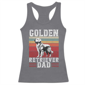 Retro Dog Golden Dad Racerback Tank Top Fathers Day Gift for Dog Lovers Golden Retriever Dad TS10 Charcoal Print Your Wear