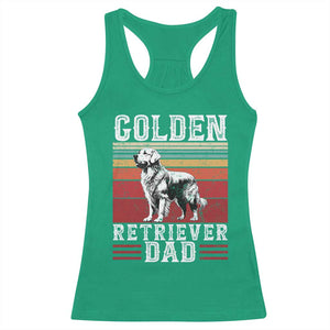 Retro Dog Golden Dad Racerback Tank Top Fathers Day Gift for Dog Lovers Golden Retriever Dad TS10 Irish Green Print Your Wear