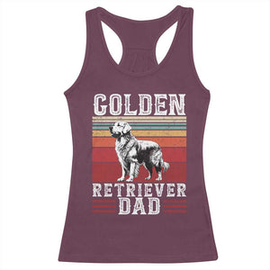Retro Dog Golden Dad Racerback Tank Top Fathers Day Gift for Dog Lovers Golden Retriever Dad TS10 Maroon Print Your Wear