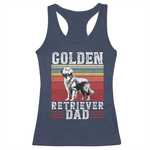 Retro Dog Golden Dad Racerback Tank Top Fathers Day Gift for Dog Lovers Golden Retriever Dad TS10 Navy Print Your Wear