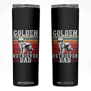 Retro Dog Golden Dad Skinny Tumbler Fathers Day Gift for Dog Lovers Golden Retriever Dad TS10 Black Print Your Wear