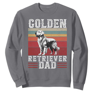 Retro Dog Golden Dad Sweatshirt Fathers Day Gift for Dog Lovers Golden Retriever Dad TS10 Charcoal Print Your Wear