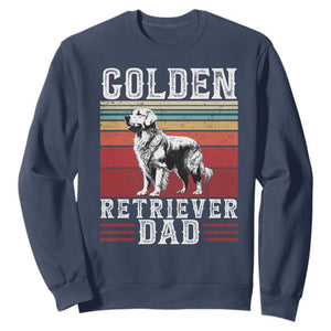 Retro Dog Golden Dad Sweatshirt Fathers Day Gift for Dog Lovers Golden Retriever Dad TS10 Navy Print Your Wear