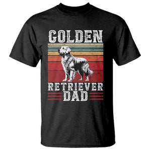 Retro Dog Golden Dad T Shirt Fathers Day Gift for Dog Lovers Golden Retriever Dad TS10 Black Print Your Wear