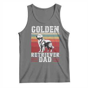 Retro Dog Golden Dad Tank Top Fathers Day Gift for Dog Lovers Golden Retriever Dad TS10 Black Heather Print Your Wear