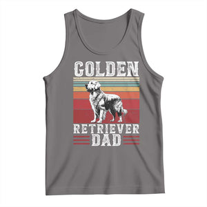 Retro Dog Golden Dad Tank Top Fathers Day Gift for Dog Lovers Golden Retriever Dad TS10 Deep Heather Print Your Wear