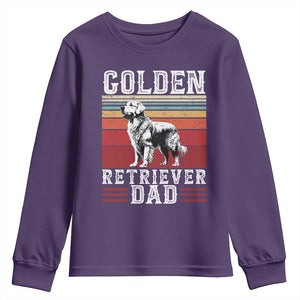Retro Dog Golden Dad Youth Sweatshirt Fathers Day Gift for Dog Lovers Golden Retriever Dad TS10 Purple Print Your Wear