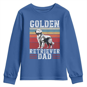 Retro Dog Golden Dad Youth Sweatshirt Fathers Day Gift for Dog Lovers Golden Retriever Dad TS10 Royal Blue Print Your Wear