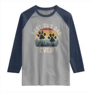 Best Dog Dad Ever Raglan Shirt Fathers Day Gift for Dog Lovers TS10 Sport Gray Navy Print Your Wear