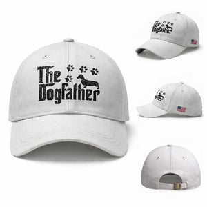 Dachshund Dog Dad Baseball Cap The Dogfather Fathers Day Gifts For Dog Lovers TS10 Baseball Cap Universal Fit White Print Your Wear