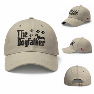 Dachshund Dog Dad Baseball Cap The Dogfather Fathers Day Gifts For Dog Lovers TS10 Baseball Cap Universal Fit Beige Print Your Wear