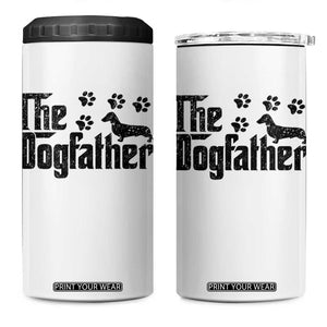 Dachshund Dog Dad 4 in 1 Can Cooler Tumbler The Dogfather Fathers Day Gifts For Dog Lovers TS10 One Size: 16 oz White Print Your Wear