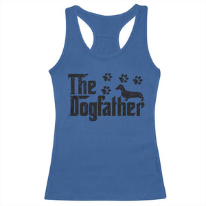Dachshund Dog Dad Racerback Tank Top The Dogfather Fathers Day Gifts For Dog Lovers TS10 Royal Blue Print Your Wear