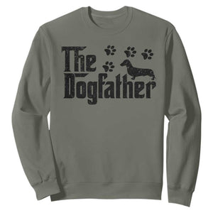 Dachshund Dog Dad Sweatshirt The Dogfather Fathers Day Gifts For Dog Lovers TS10 Military Green Print Your Wear
