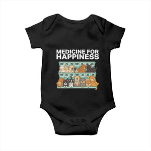 Funny Dog Lover Baby Onesie My Medicine For Happiness Called Cats Everyday TS10 Black Print Your Wear