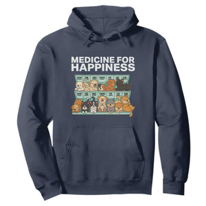 Funny Dog Lover Hoodie My Medicine For Happiness Called Cats Everyday TS10 Navy Print Your Wear