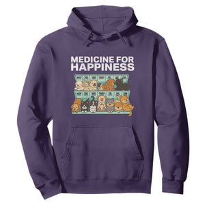 Funny Dog Lover Hoodie My Medicine For Happiness Called Cats Everyday TS10 Purple Print Your Wear