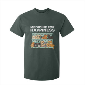 Funny Dog Lover T Shirt For Kid My Medicine For Happiness Called Cats Everyday TS10 Dark Forest Green Print Your Wear