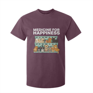 Funny Dog Lover T Shirt For Kid My Medicine For Happiness Called Cats Everyday TS10 Maroon Print Your Wear